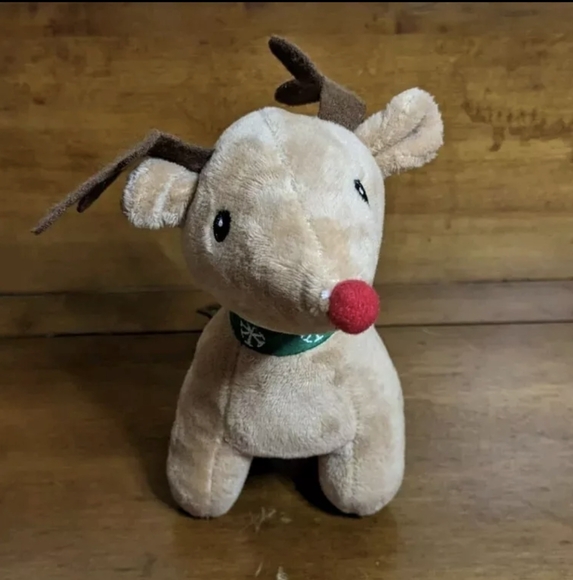Christmas Holiday Rudolph the Red Nose Reindeer Small Plush Stuffed Animal - Picture 2 of 4